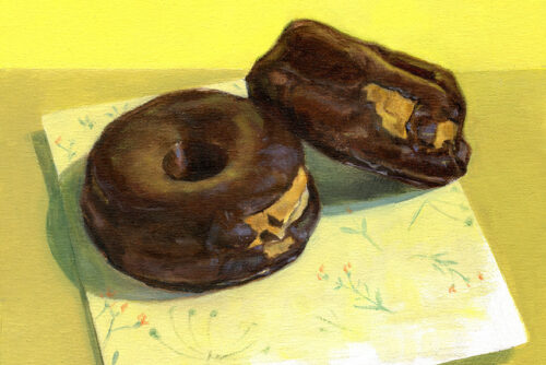 Zwei-alte-Donuts-Sylvia-Wolf-Malwerkstatt