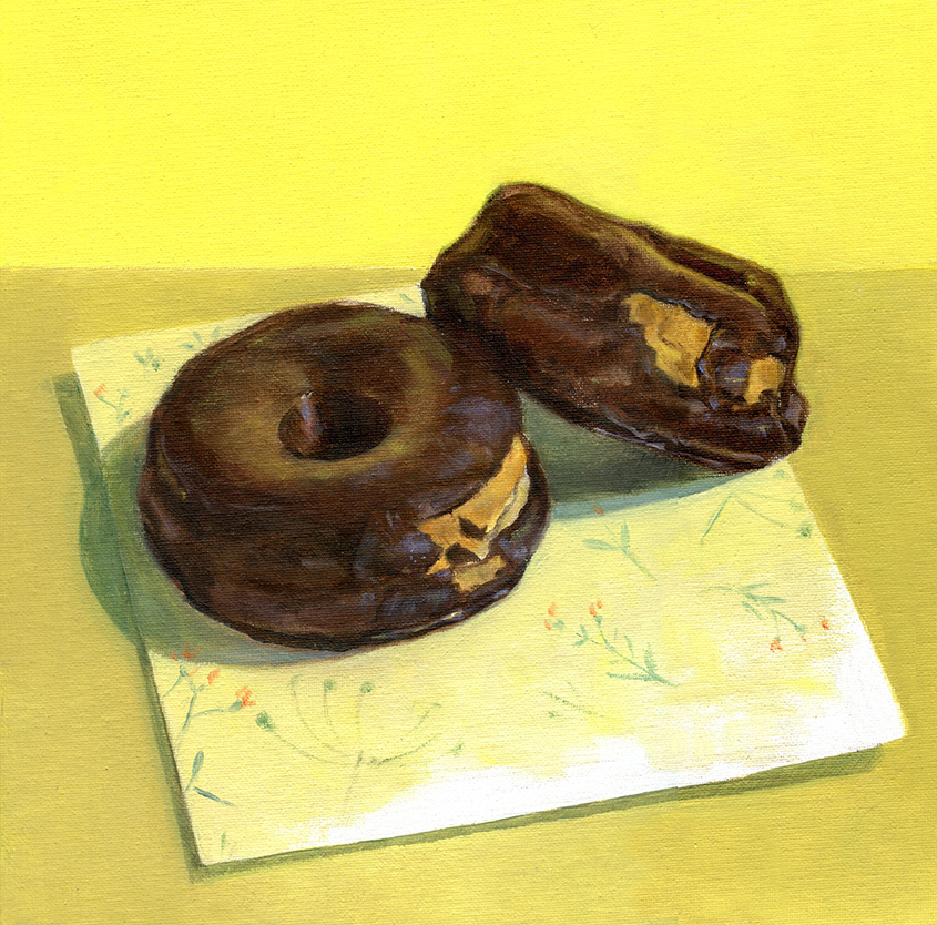 Zwei-alte-Donuts-Sylvia-Wolf-Malwerkstatt